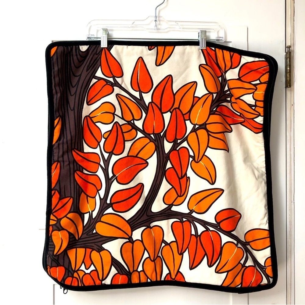 Euro-Linens brown velvet and linen modern tree graphic pillow covers 23x23 zip